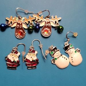 Trio of holiday earrings